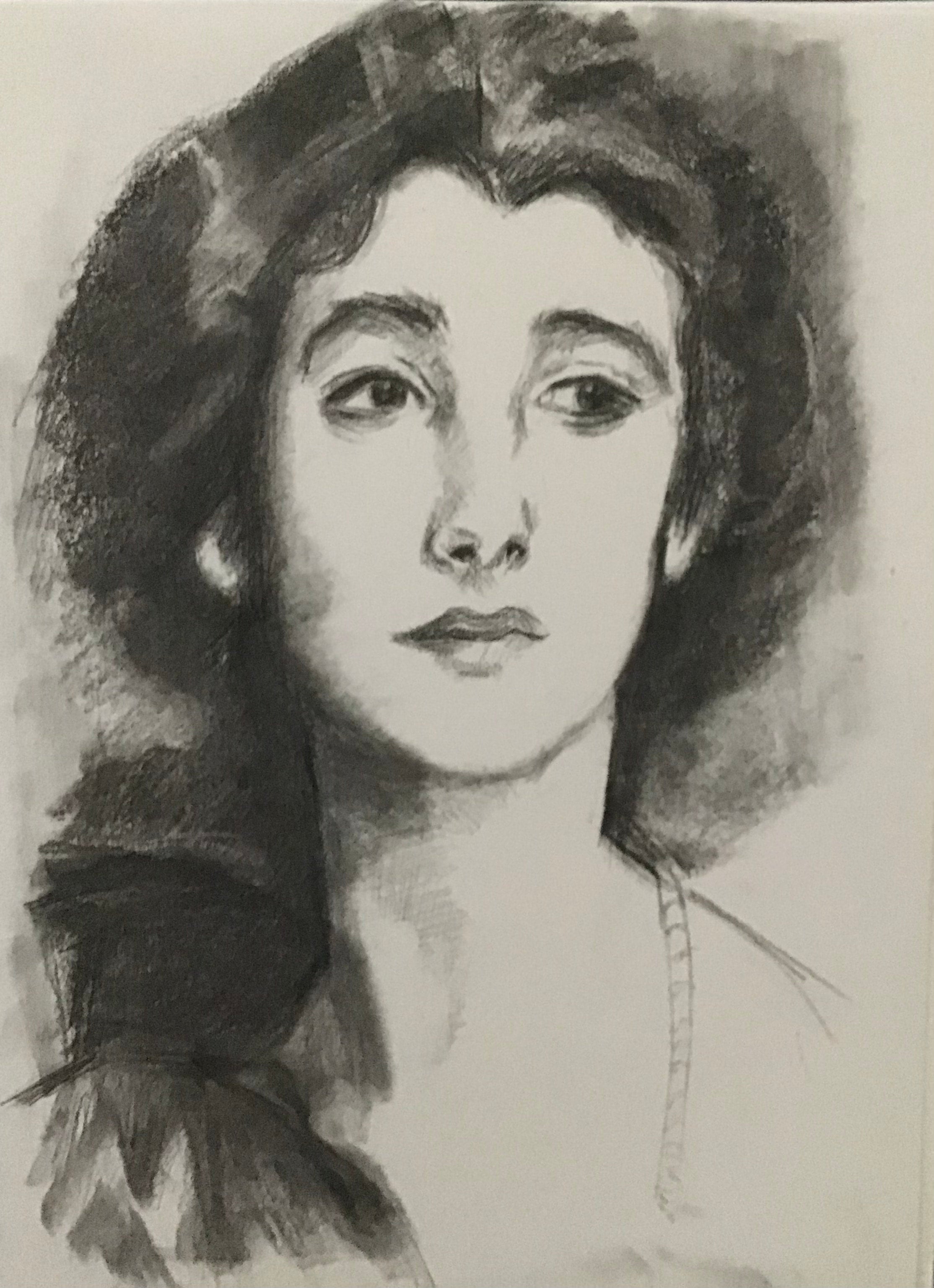 Charcoal Drawing Sybill Sassoon 1912 | Julie Rodriguez Art Shop ...